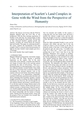 Interpretation of Scarlett's Land Complex in Gone with the Wind
