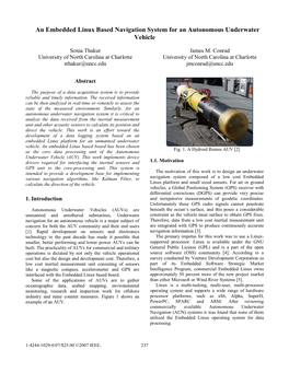 An Embedded Linux Based Navigation System for an Autonomous Underwater Vehicle