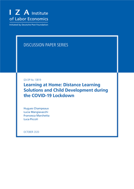 Distance Learning Solutions and Child Development During the COVID-19 Lockdown