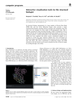 Interactive Visualization Tools for the Structural Biologist