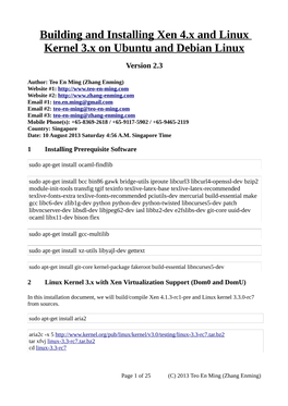 Building and Installing Xen 4.X and Linux Kernel 3.X on Ubuntu and Debian Linux