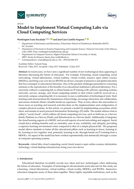 Model to Implement Virtual Computing Labs Via Cloud Computing Services