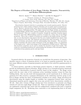 The Degrees of Freedom of Area Regge Calculus: Dynamics, Non-Metricity, and Broken Diﬀeomorphisms