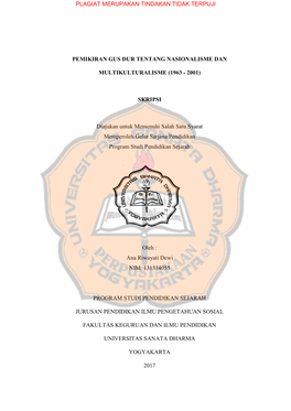 Pemikiran Gus Dur Tentang Nasionalisme Dan