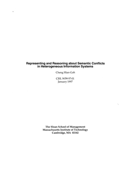 Representing and Reasoning About Semantic Conflicts in Heterogeneous Information Systems