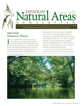 Missouri Natural Areas 2016 Newsletter, Volume 16, Number 1