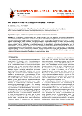 The Entomofauna on Eucalyptus in Israel: a Review