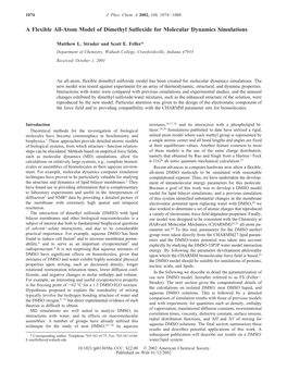 A Flexible All-Atom Model of Dimethyl Sulfoxide for Molecular Dynamics Simulations