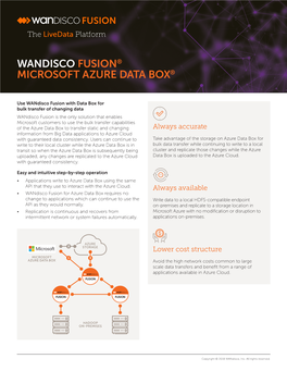 Wandisco Fusion® Microsoft Azure Data Box®