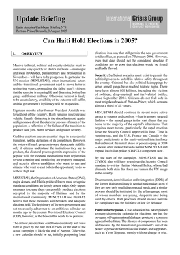 Haiti at a Turning Point