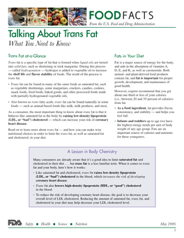 Talking About Trans Fat: What You Need to Know