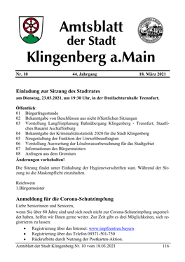 Amtsblatt Klingenberg A.Main