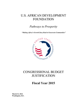 Congressional Budget Justification 2015