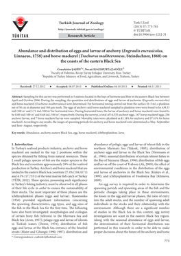 Abundance and Distribution of Eggs and Larvae of Anchovy