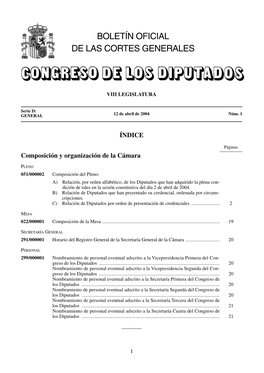 Boletín Oficial De Las Cortes Generales