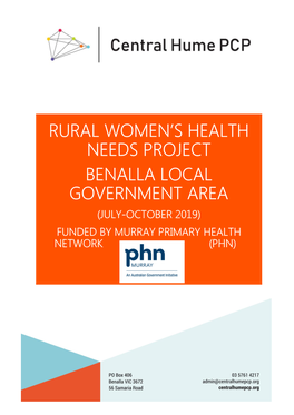 Benalla Rural Women's Health Needs Project Report 2019