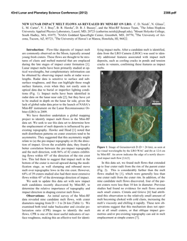 New Lunar Impact Melt Flows As Revealed by Mini-Rf on Lro