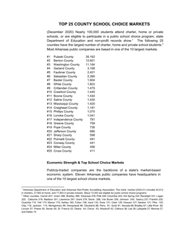 Top 25 County School Choice Markets