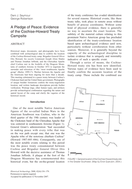 A Pledge of Peace: Evidence of the Cochise-Howard Treaty Campsite