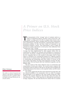 A Primer on U.S. Stock Price Indices