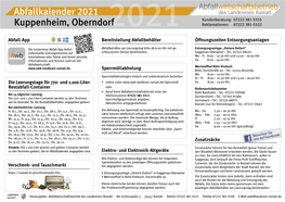 Abfallkalender Kuppenheim 2021