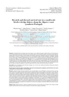 Bycatch and Discard Survival Rate in a Small-Scale Bivalve Dredge Fishery Along the Algarve Coast (Southern Portugal)