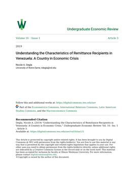 Understanding the Characteristics of Remittance Recipients in Venezuela: a Country in Economic Crisis