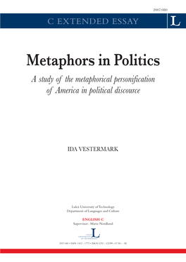 Metaphors in Politics a Study of the Metaphorical Personification of America in Political Discource