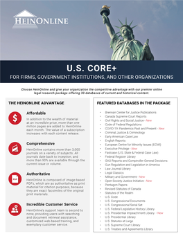 U.S. Core+ for Firms, Government Institutions, and Other Organizations