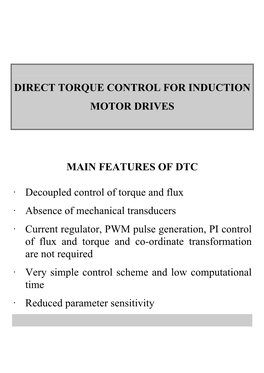 Direct Torque Control of Induction Motors