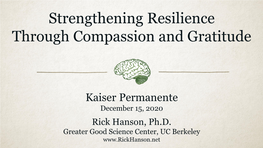 Strengthening Resilience Through Compassion and Gratitude