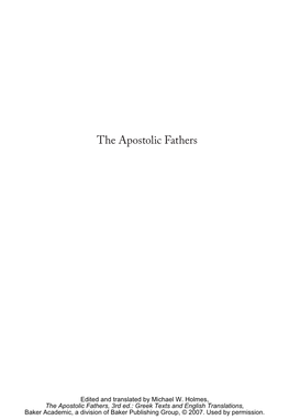 The Apostolic Fathers