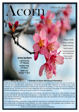 Acorn Edition 65 Spring 2018 Aston Community Organisations Reviews & News