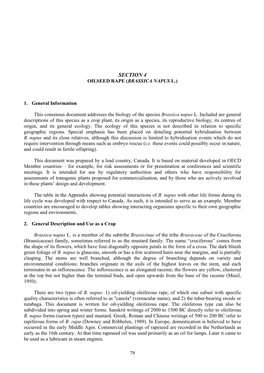 Section 4 Oilseed Rape (Brassica Napus L.)
