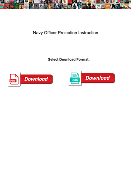 Navy Officer Promotion Instruction