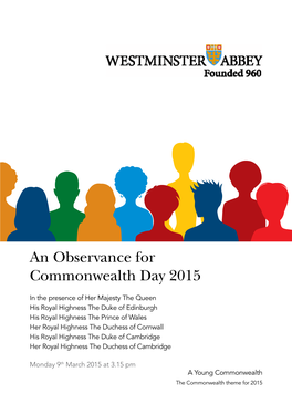 An Observance for Commonwealth Day 2015