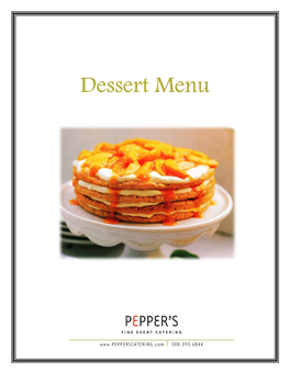 Dessert Menu