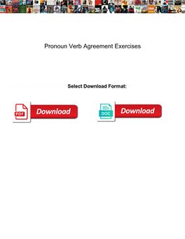 Pronoun Verb Agreement Exercises