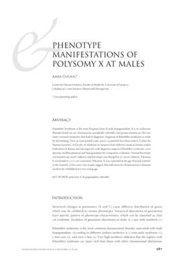 Phenotype Manifestations of Polysomy X at Males