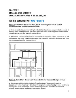 Chapter 7 Site and Area Specific Official Plan Policies 9, 21, 22, 265, 305 For