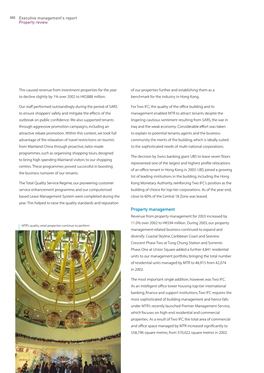 Property Management Revenue from Property Management for 2003 Increased by 11.0% Over 2002 to HK$94 Million