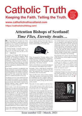 Attention Bishops of Scotland! Time Flies, Eternity Awaits…
