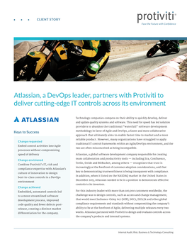 Atlassian, a Devops Leader, Partners with Protiviti to Deliver Cutting-Edge IT Controls Across Its Environment