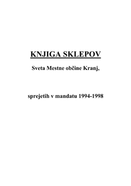 Knjiga Sklepov