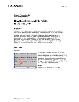 How the /Etc/Passwd File Relates to the Laua User