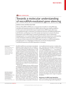 Towards a Molecular Understanding of Microrna-Mediated Gene Silencing
