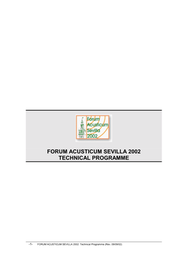 Forum Acusticum Sevilla 2002 Technical Programme