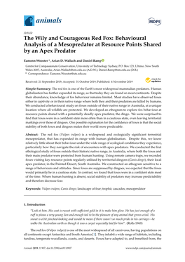 The Wily and Courageous Red Fox: Behavioural Analysis of a Mesopredator at Resource Points Shared by an Apex Predator