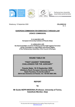 Round Table on “Fight Against Terrorism: Challenges For