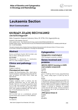 Leukaemia Section